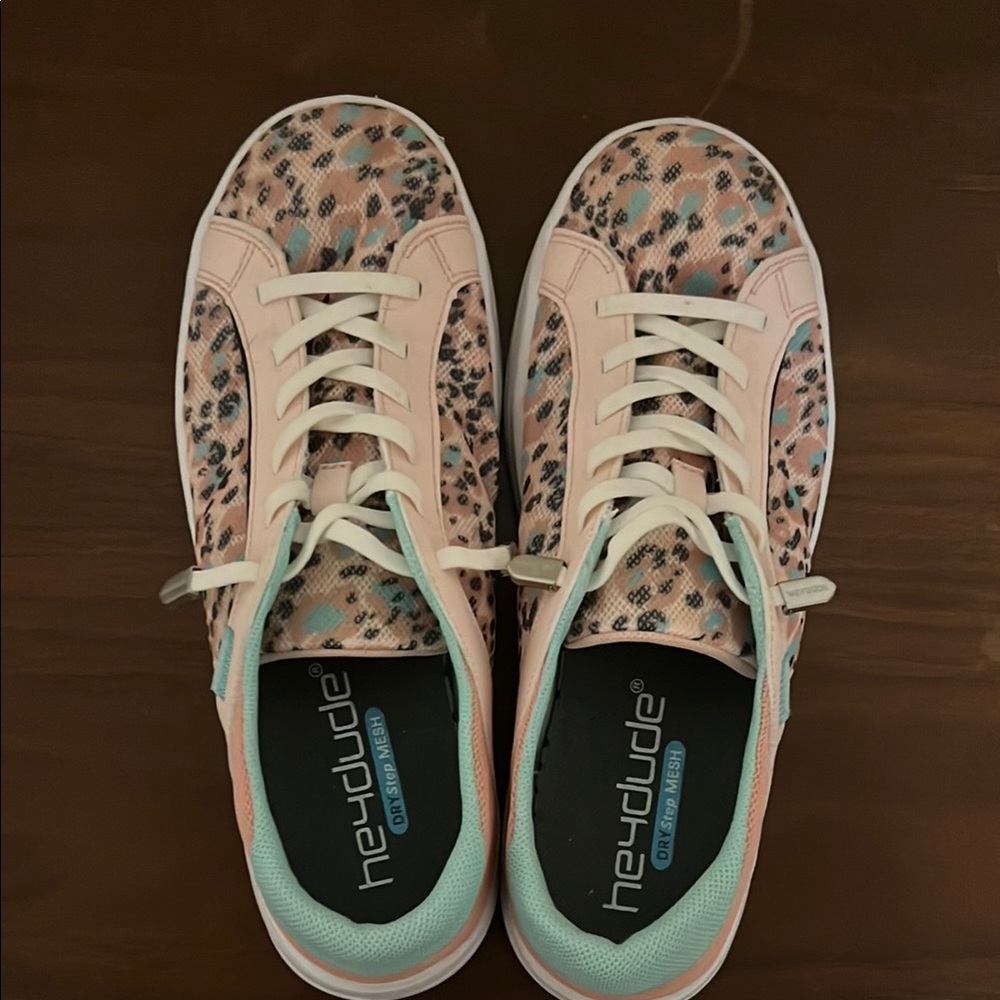 Hey Dude Women's Pink Leopard Sneakers